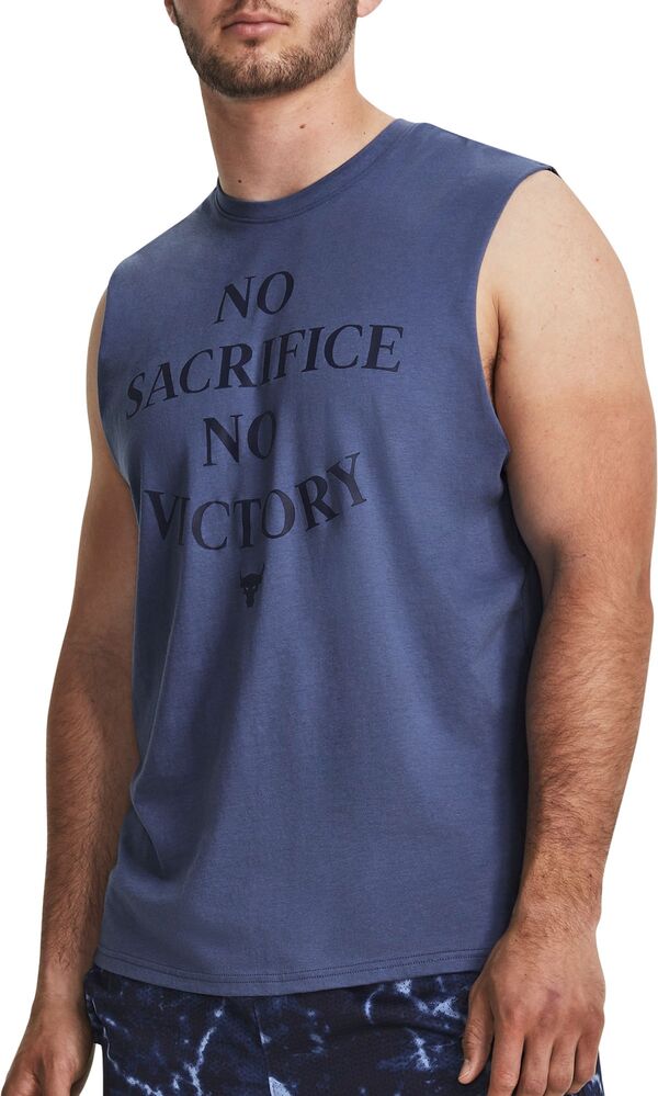アンダーアーマー メンズ タンクトップ トップス Under Armour Men's Project Rock SMS Sleeveless Tank Top Hushed Blue/Midnight Navyの通販はタンクトップ