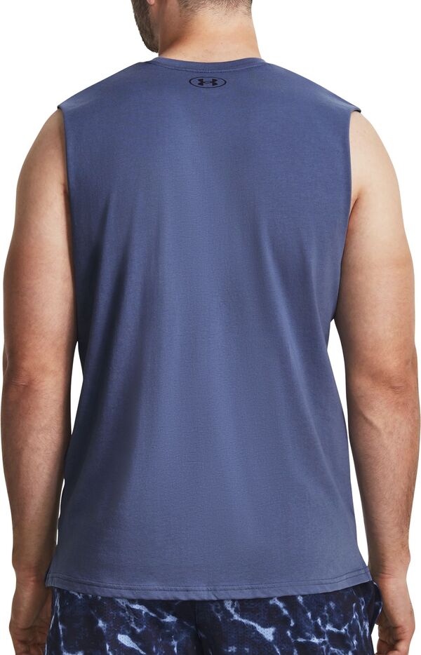 アンダーアーマー メンズ タンクトップ トップス Under Armour Men's Project Rock SMS Sleeveless Tank Top Hushed Blue/Midnight Navyの通販は