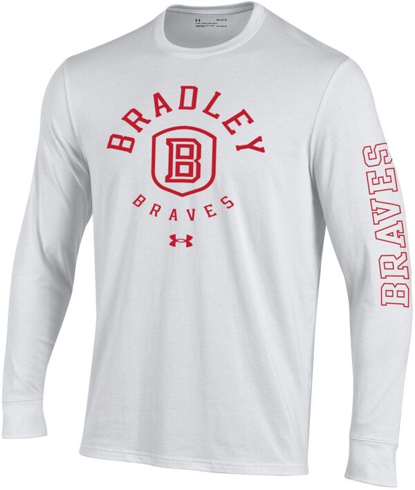 アンダーアーマー メンズ Tシャツ トップス Under Armour Men's Bradley Braves White Performance Cotton Long Sleeve T-Shirtの通販は 8,345円