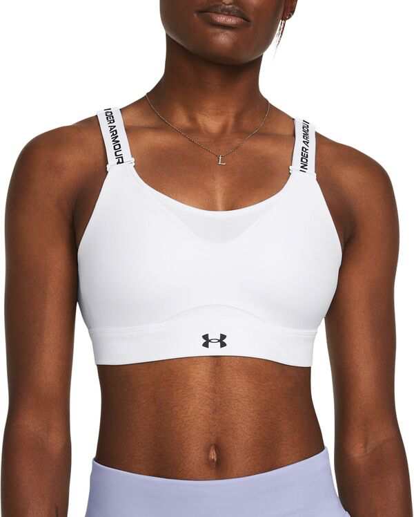 アンダーアーマー レディース ブラジャー アンダーウェア Under Armour Women's Infinity 2.0 High Support Sports Bra White/Black