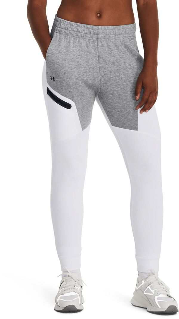 アンダーアーマー レディース カジュアルパンツ ボトムス Under Armour Women's Unstoppable Fleece Joggers Mod Gray/White