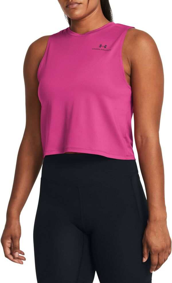 アンダーアーマー レディース シャツ トップス Under Armour Women's Vanish Energy Cropped Tank Astro Pink/Black