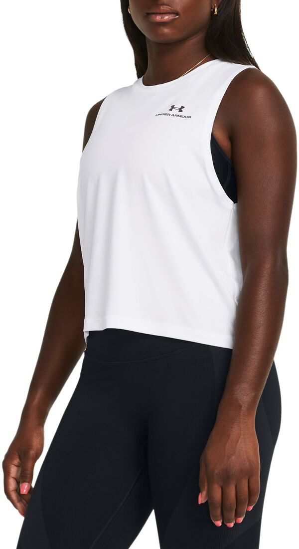 アンダーアーマー レディース シャツ トップス Under Armour Women's Vanish Energy Cropped Tank White