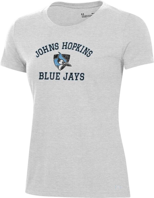 アンダーアーマー レディース Tシャツ トップス Under Armour Women's Johns Hopkins Blue Jays Silver Heather Pennant T-Shirt 13,480円