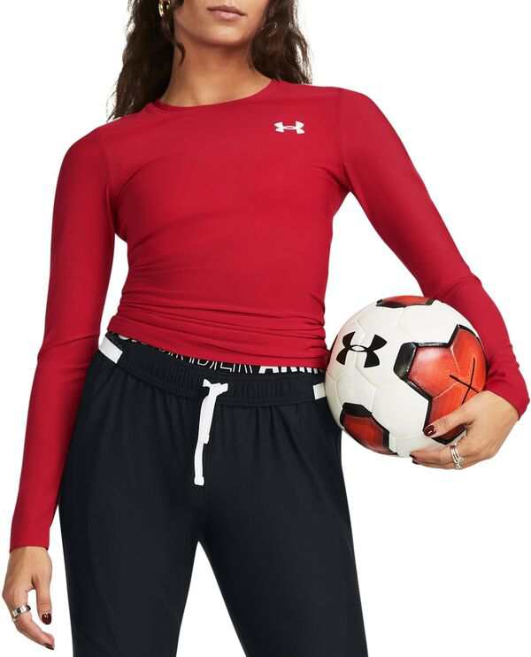 アンダーアーマー レディース Tシャツ トップス Under Armour Women's HeatGear OG Compression Long Sleeve T-Shirt Red