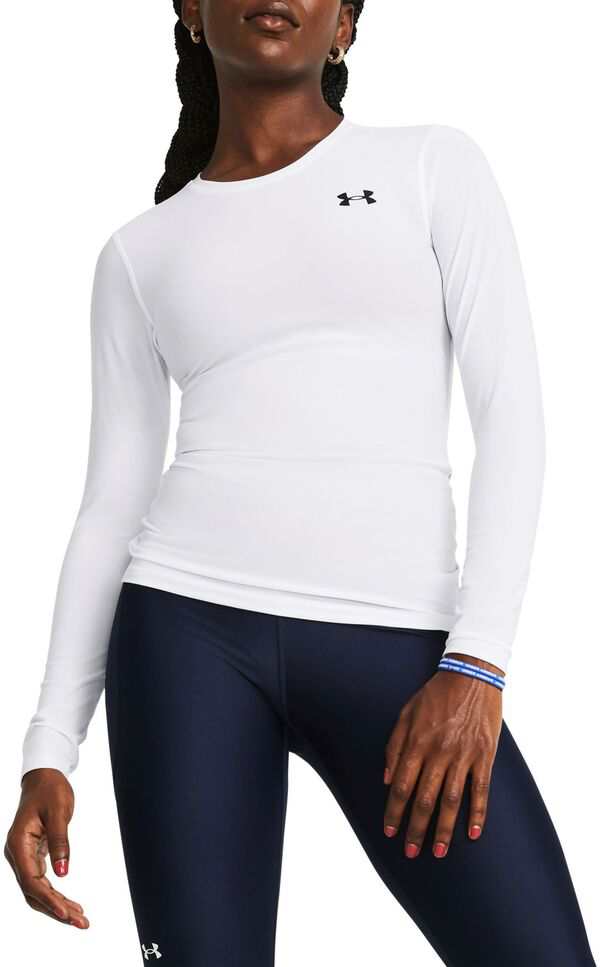 アンダーアーマー レディース Tシャツ トップス Under Armour Women's HeatGear OG Compression Long Sleeve T-Shirt White