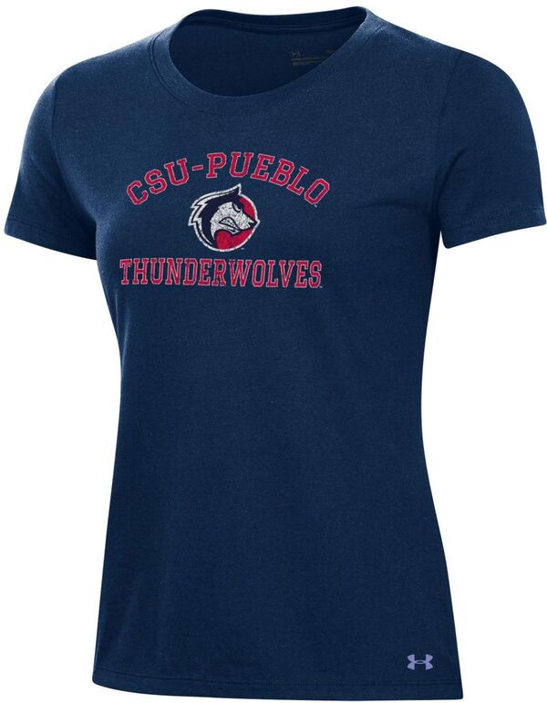 アンダーアーマー レディース Tシャツ トップス Under Armour Women's CSU-Pueblo Thunderwolves Navy Pennant T-Shirt 13,480円