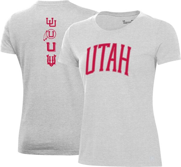 アンダーアーマー レディース Tシャツ トップス Under Armour Women's Utah Utes Silver Heather Pennant T-Shirtの通販は
