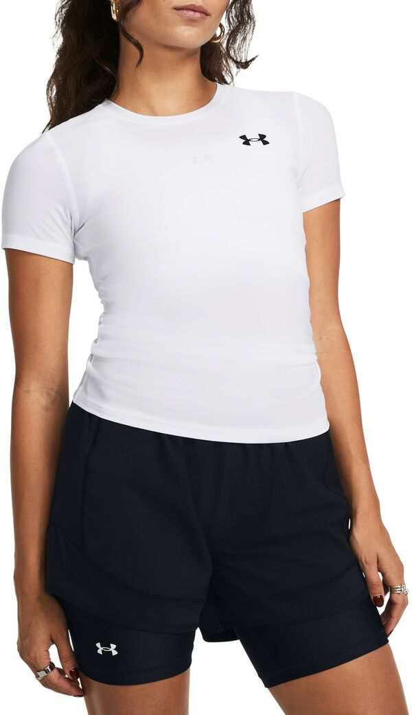 アンダーアーマー レディース Tシャツ トップス Under Armour Women's HeatGear OG Compression Short Sleeve T-Shirt White