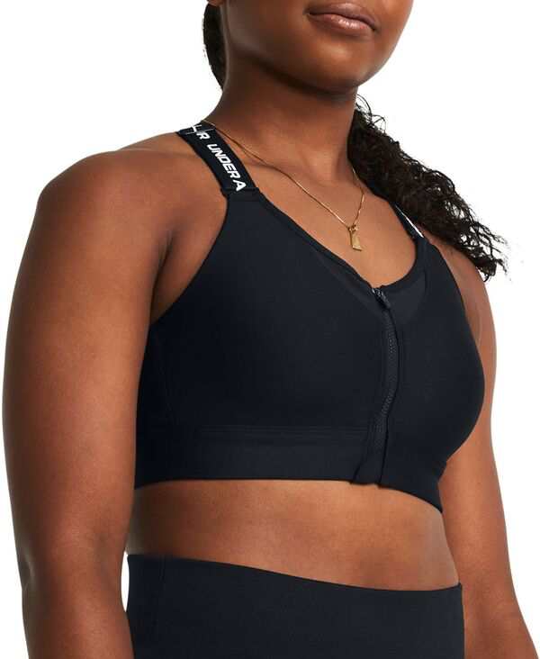 アンダーアーマー レディース ブラジャー アンダーウェア Under Armour Women's Infinity 2.0 High Support Zip Sports Bra Black/White