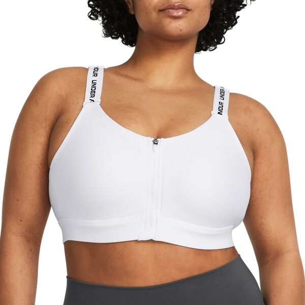 アンダーアーマー レディース ブラジャー アンダーウェア Under Armour Women's Infinity 2.0 High Support Zip Sports Bra White/Black