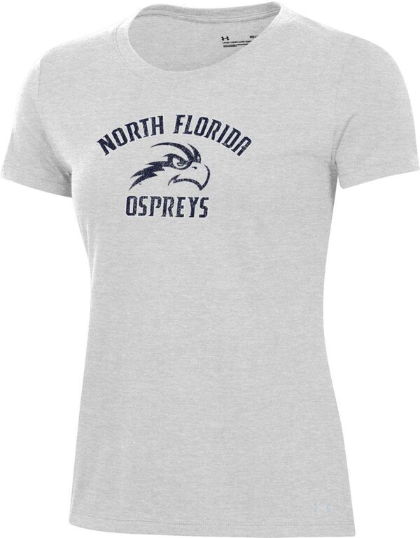 アンダーアーマー レディース Tシャツ トップス Under Armour Women's North Florida Ospreys Silver Heather Pennant T-Shirt 10,514円