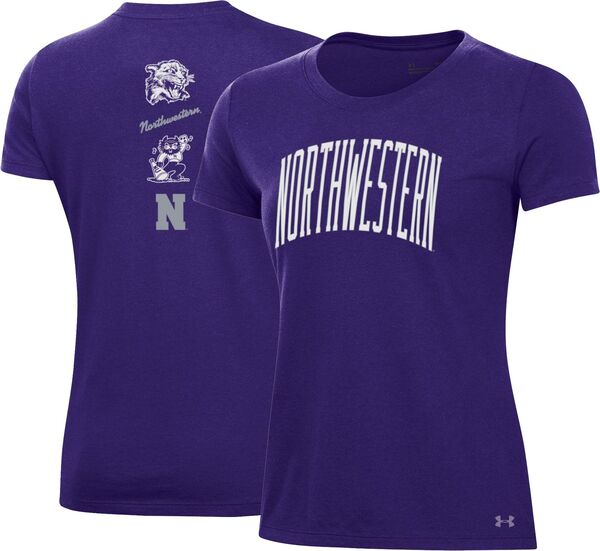 アンダーアーマー レディース Tシャツ トップス Under Armour Women's Northwestern Wildcats Purple Pennant T-Shirtの通販は 9,475円