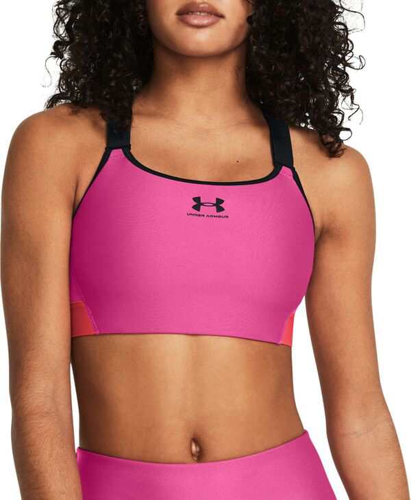 アンダーアーマー レディース ブラジャー アンダーウェア Under Armour Women's HeatGear Armour High Sports Bra Astro Pink/Red Slstic