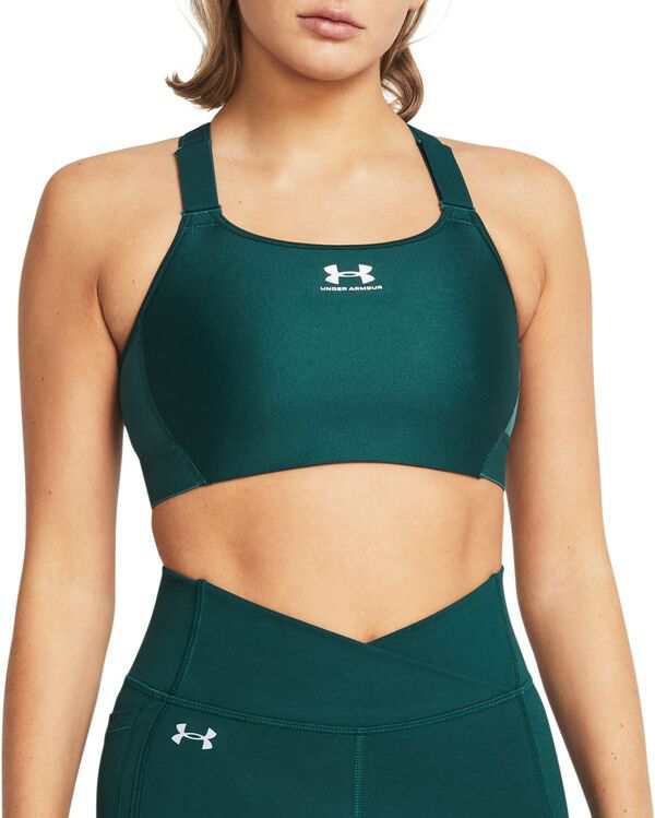 アンダーアーマー レディース ブラジャー アンダーウェア Under Armour Women's HeatGear Armour High Sports Bra Hydro Teal