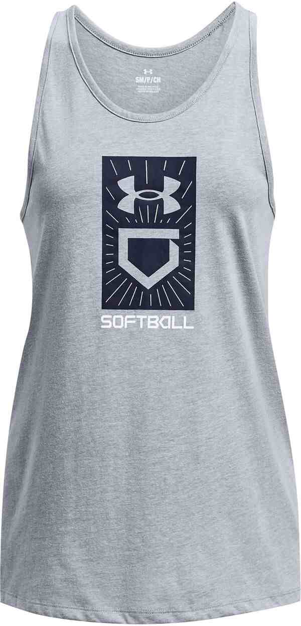 アンダーアーマー レディース タンクトップ トップス Under Armour Women's Softball Home Plate Tank Top Steel/Navy