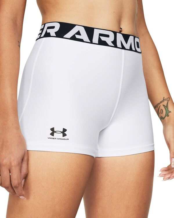 アンダーアーマー レディース ハーフパンツ・ショーツ ボトムス Under Armour Women's HeatGear 3 Shorty Shorts White