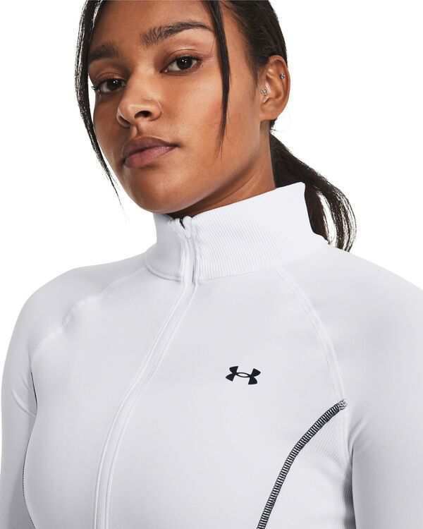 アンダーアーマー レディース シャツ トップス Under Armour Women's Training Cold Weather 1/2 Zip Top White/Black