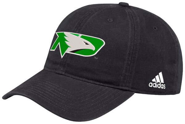 アディダス レディース 帽子 アクセサリー adidas Adult North Dakota Fighting Hawks Black Slouch Adjustable Hatの通販は