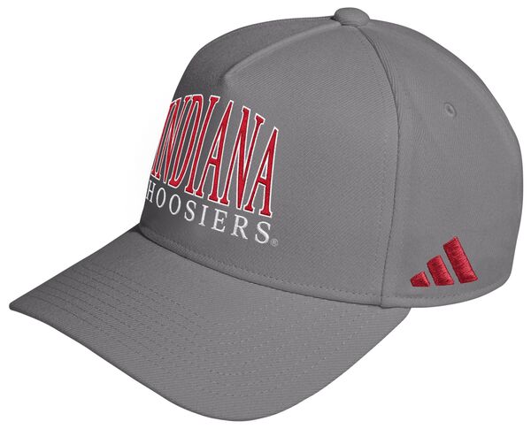 アディダス メンズ 帽子 アクセサリー adidas Adult Indiana Hoosiers Grey A-Frame Adjustable Hatの通販は