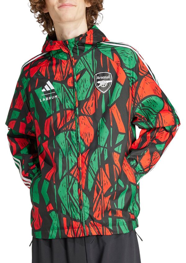 アディダス メンズ ジャケット・ブルゾン アウター adidas Adult Arsenal Multicolor Windbreaker Jacketの通販は