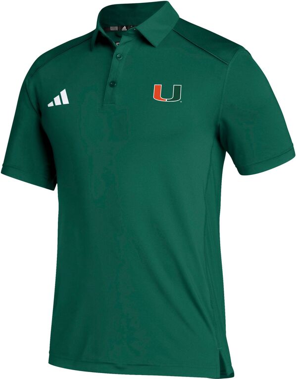 アディダス メンズ ポロシャツ トップス adidas Men's Miami Hurricanes Dark Green Classic Poloの通販は