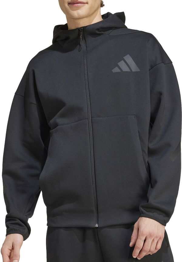 アディダス メンズ パーカー・スウェット アウター adidas Originals Men's Z.N.E. Full-Zip Hooded Track Jacket Black