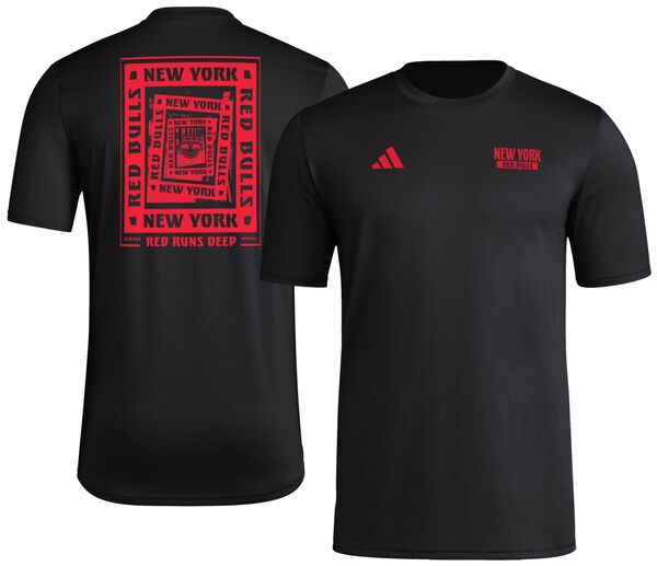 アディダス メンズ Tシャツ トップス adidas Men's New York Red Bulls 2025 Black Local Warp T-Shirtの通販は 9,706円