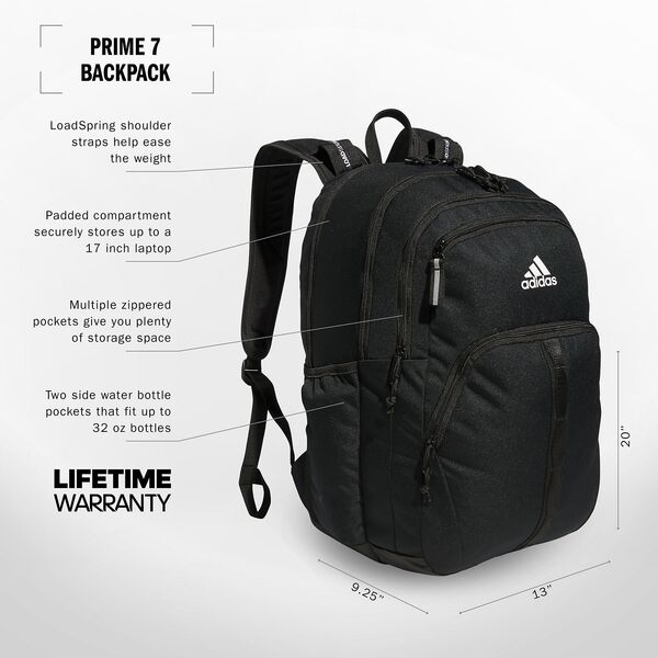 アディダス レディース バックパック・リュックサック バッグ adidas Prime 7 Backpack Black/Whiteの通販は