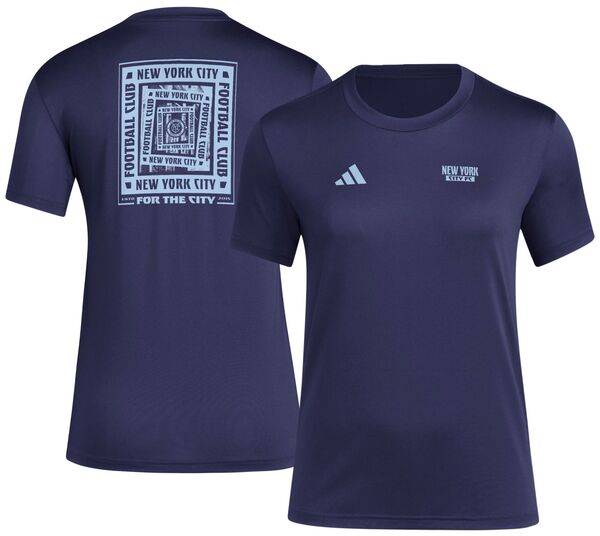 アディダス レディース Tシャツ トップス adidas Women's New York City FC 2025 Blue Local Warp T-Shirtの通販は