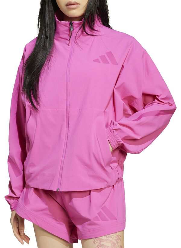 アディダス レディース ジャケット・ブルゾン アウター adidas Women's ZNE Woven Full-Zip Jacket Semi Lucid Fuchsia
