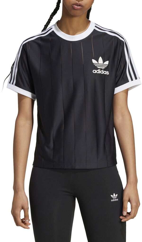 アディダス レディース Tシャツ トップス adidas Originals Women's Adicolor 3-Stripes Pinstripe T-Shirt Black