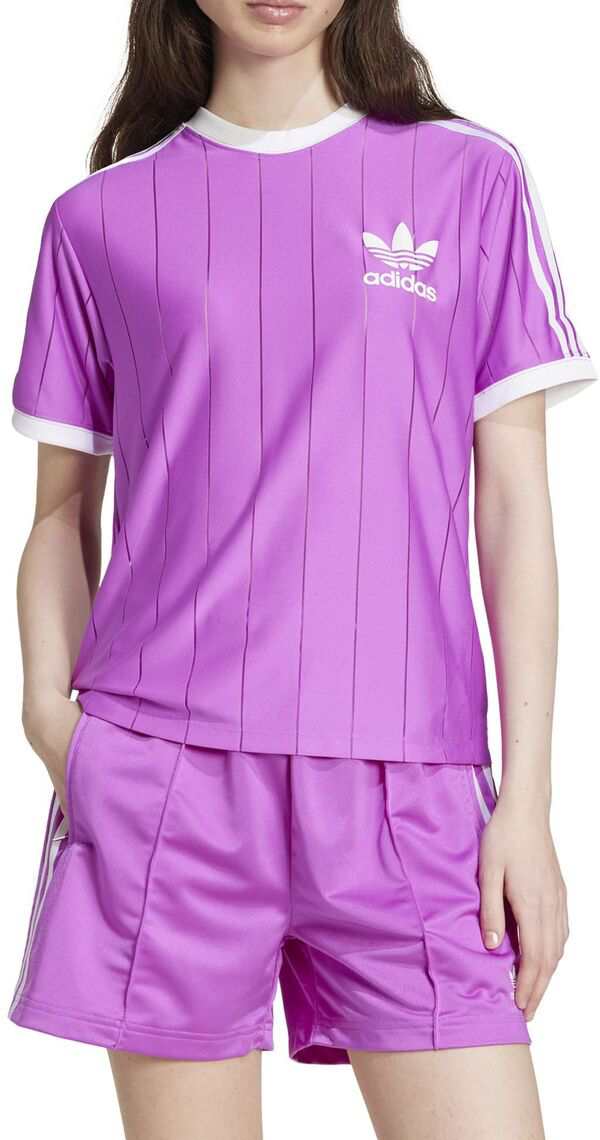 アディダス レディース Tシャツ トップス adidas Originals Women's Adicolor 3-Stripes Pinstripe T-Shirt Purple Burst