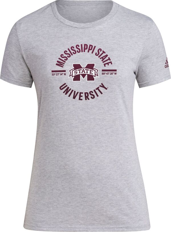 アディダス レディース Tシャツ トップス adidas Women's Mississippi State Bulldogs Medium Grey Rise N' Shine T-Shirtの通販は