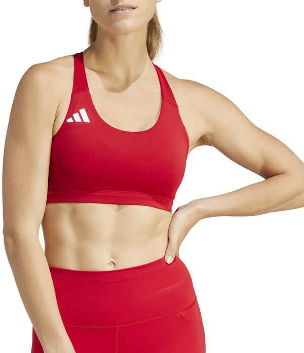 アディダス レディース ブラジャー アンダーウェア adidas Women's Adizero Essentials Run Medium-Support Bra Team Power Red