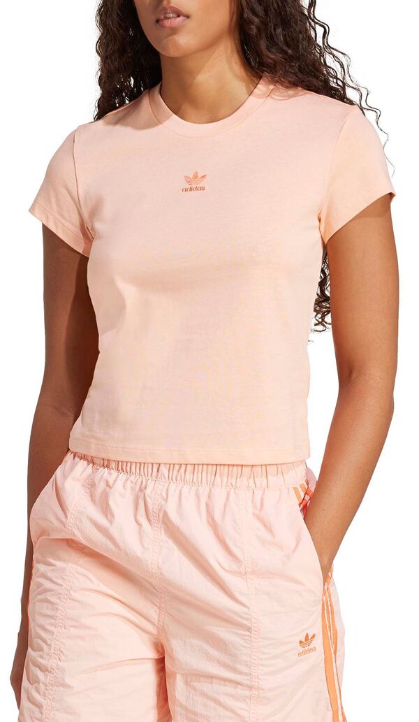 アディダス レディース Tシャツ トップス adidas Women's Essentials Slim T-Shirt Glow Pinkの通販は