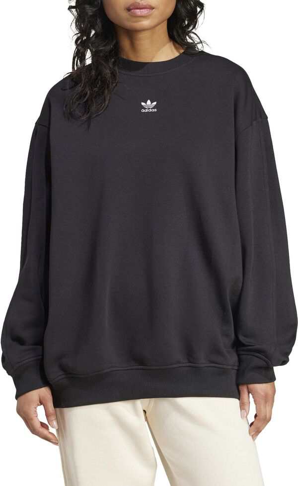 アディダス レディース パーカー・スウェット アウター adidas Originals Women's Essentials Fleece Long Oversized Crew Sweatshirt Blの通販は