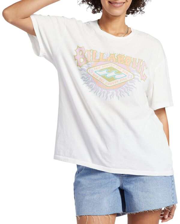 ビラボン レディース Tシャツ トップス Billabong Women's Around The Sun T-Shirt Salt Crystal