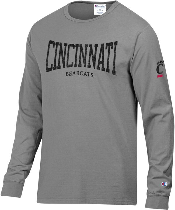 チャンピオン メンズ Tシャツ トップス Champion Men's Cincinnati Bearcats Concrete Grey Back Hit Long Sleeve T-Shirtの通販は 11,235円