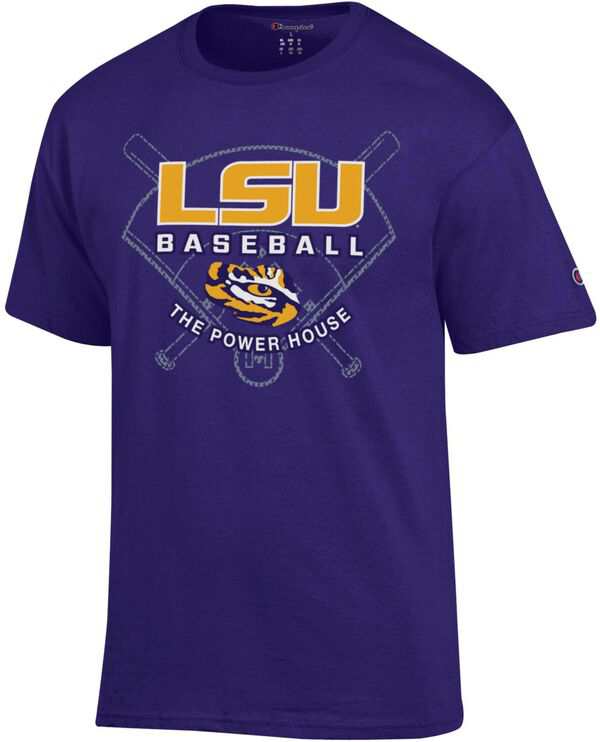 チャンピオン メンズ Tシャツ トップス Champion Men's LSU Tigers Purple Baseball T-Shirtの通販は