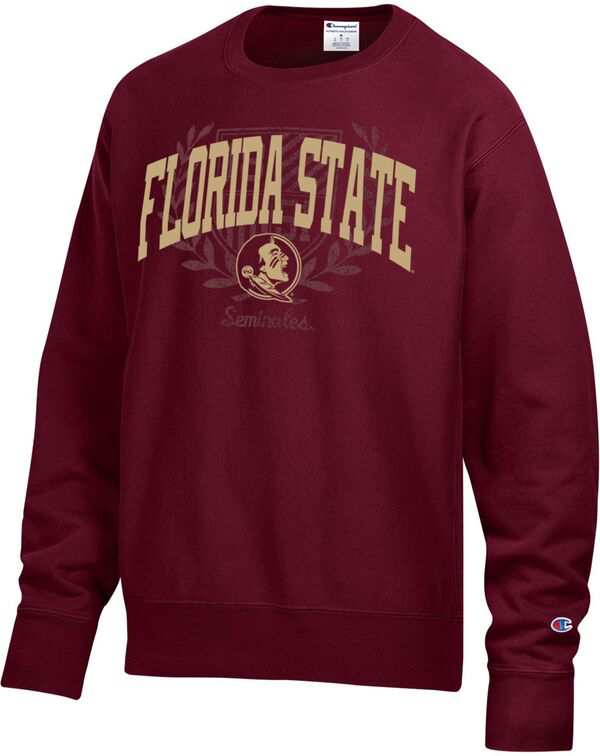 チャンピオン メンズ パーカー・スウェット アウター Champion Men's Florida State Seminoles Maroon Garment Dyed Reverse Weave crewの通販は