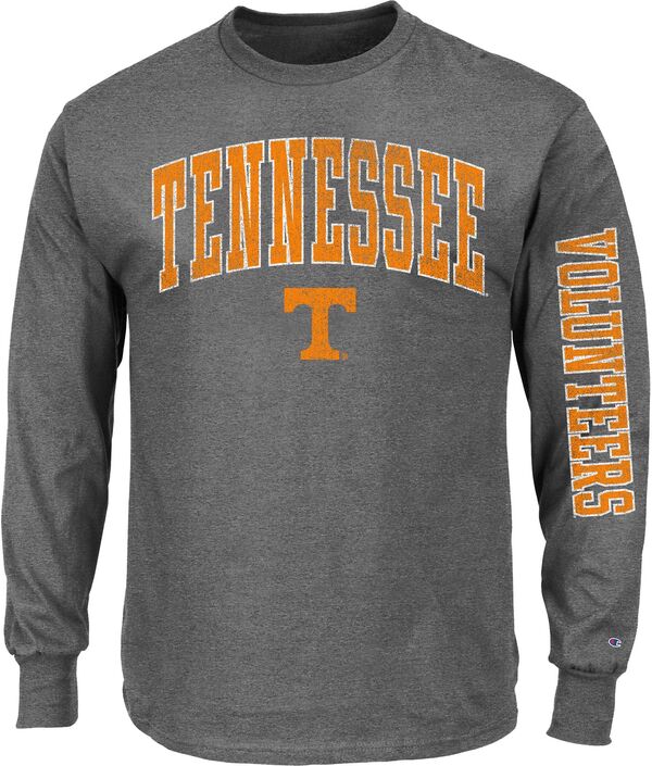 チャンピオン メンズ Tシャツ トップス Champion Men's Tennessee Volunteers Heather Grey Big & Tall 2 Hit Long Sleeve T-Shirtの通販は