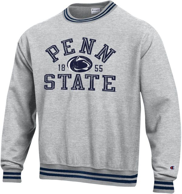 チャンピオン メンズ パーカー・スウェット アウター Champion Men's Penn State Nittany Lions Grey Reverse Weave Yarn Dye Ribbed Pulの通販は