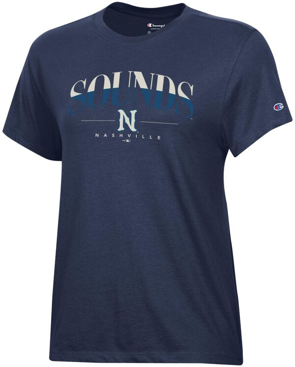 チャンピオン レディース Tシャツ トップス Champion Women's Nashville Sounds Navy Core T-Shirtの通販は
