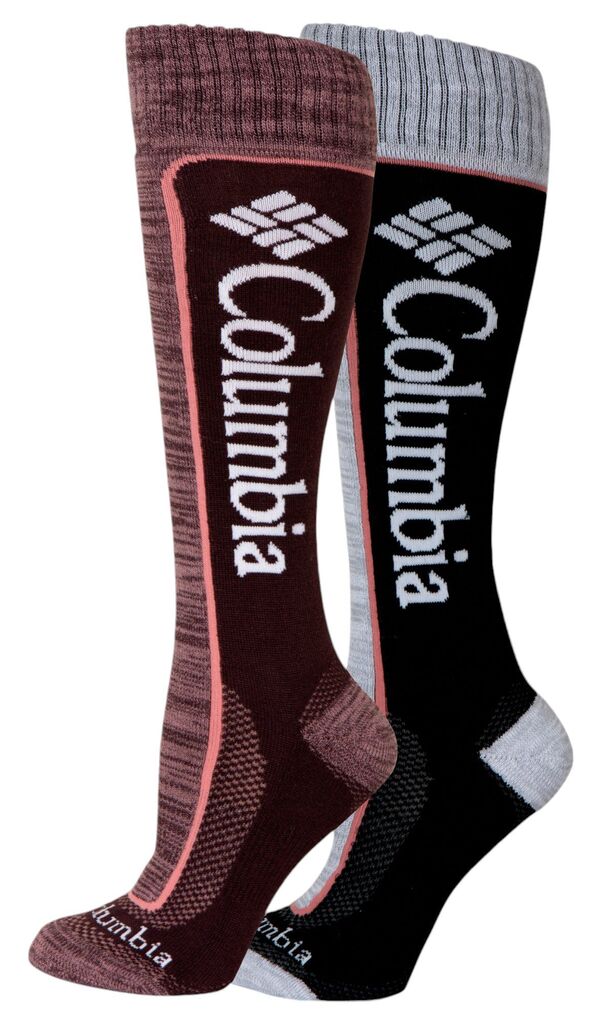 コロンビア レディース 靴下 アンダーウェア Columbia Women's Thermolite Logo 2 Pack Ski Socks Moonvista/Blackの通販は