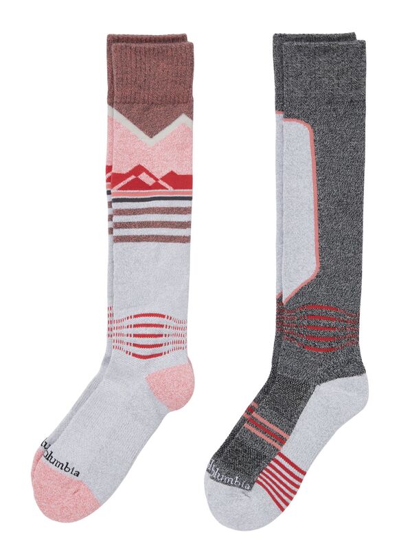 コロンビア レディース 靴下 アンダーウェア Columbia Women's Thermolite Mountain Ridge Socks Pink/Greyの通販は