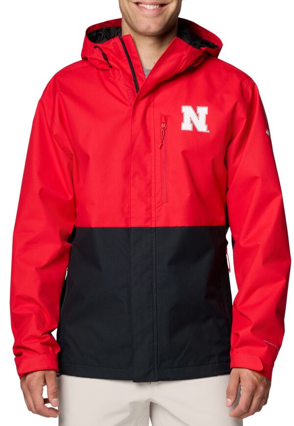 コロンビア メンズ ジャケット・ブルゾン アウター Columbia Men's Nebraska Cornhuskers Red/Black Color Block Field Bound Jacketの通販は