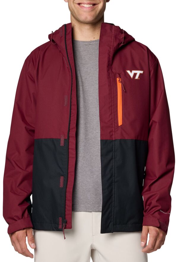コロンビア メンズ ジャケット・ブルゾン アウター Columbia Men's Virginia Tech Hokies Maroon/Black Color Block Field Bound Jacketの通販は
