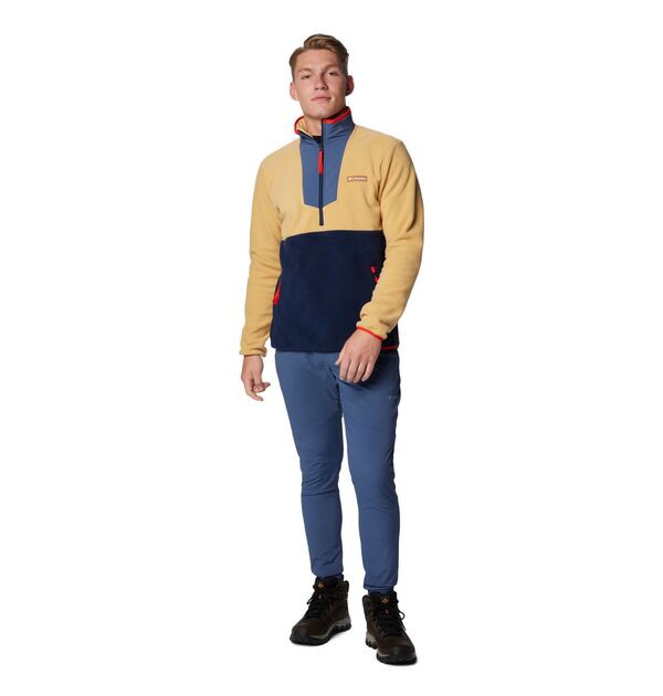 コロンビア メンズ パーカー・スウェット アウター Columbia Men's Sequoia Grove 1/2 Zip Pullover Lt Camel/Dk Mtn/Col Navyの通販は