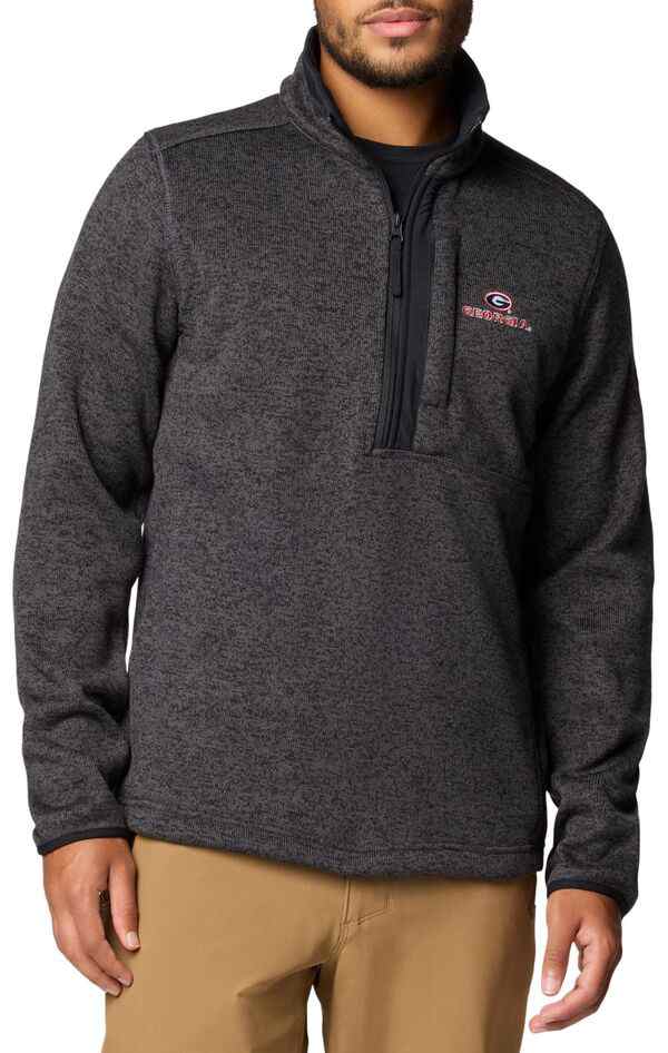 コロンビア メンズ ニット・セーター アウター Columbia Men's Georgia Bulldogs Black Heather Sweater Weather 1/2 Zip Pulloverの通販は